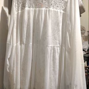 Long Sleeve Lace/Chiffon Blouse
